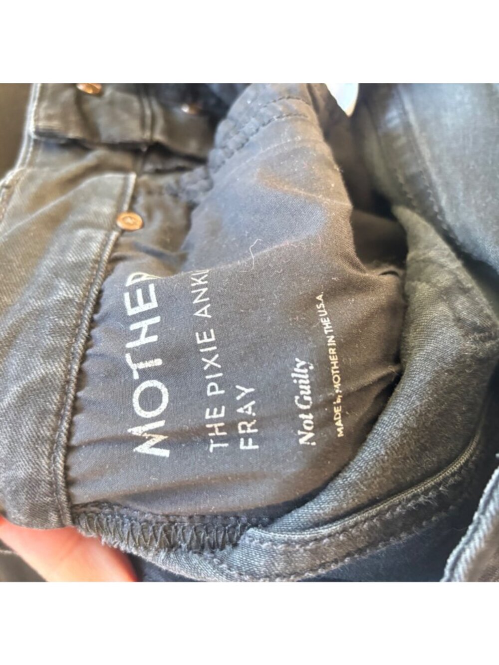 Mother 29 The Pixie Ankle Fray Jeans Button Fly Black Denim - Picture 7 of 8